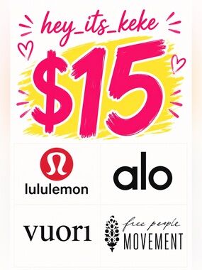 $15 Activewear - lululemon, alo, vuori, Free People Movement
